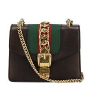 Gucci Sylvie leather chain crossbody bag black